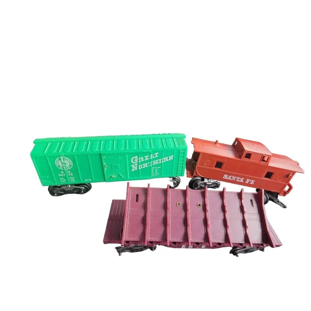 Marx O Scale Lot Santa Fe‎ Caboose, 34178 Great Northern Box Cars Guage Erie